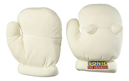 Guantes De Peluche Knuckles Sonic, Blancos, 9 