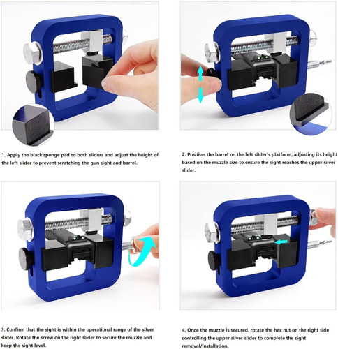 Herramienta Extractor Ajuste De Mira Alza Universal Pistolas Negro