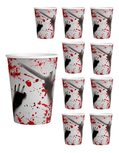 6 X 10 Vasos De Papel Desechables Para Fiestas De Halloween,