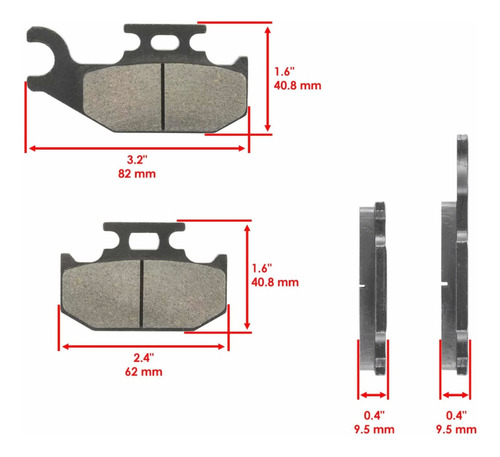 Pastillas Traseras Cuatriciclo Yamaha Raptor 700 2006-2012