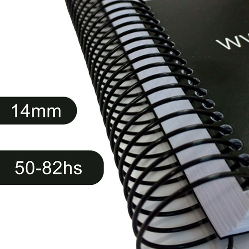 Imagen 2 de 5 de Espiral Rulo Plastico Encuadernación 14mm X100