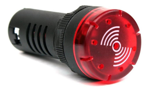 Buzzer 22mm Sonoro Con Led 12vca/cc Rojo