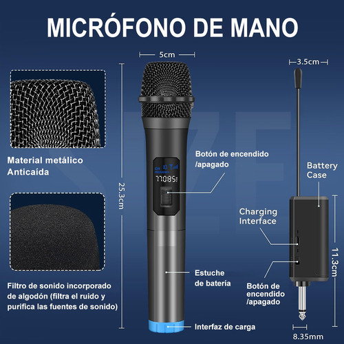 2pcs Universal Micrófono Inalámbrico Profesional Karaoke