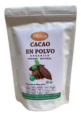 Cacao En Polvo Orgánico Sin Azúcar Ideal Keto 250 Gr