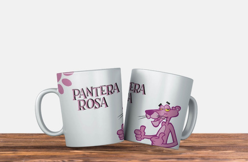 Taza De Cerámica Personalizada Pantera Rosa