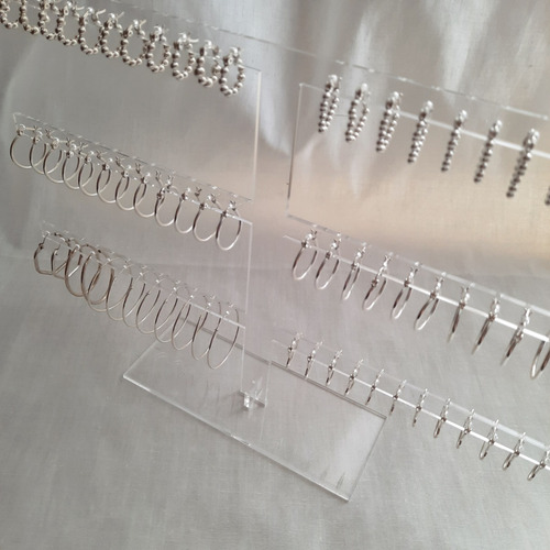 Imagen 4 de 8 de Exhibidor De Aros 3 Niveles 36 Pares En Acrílico De 3mm