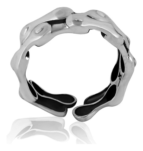 Fourseven Biker Chain Band Ring Joyería Ajustable De Plata