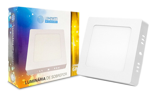 Luminária Led De Sobrepor Quadrada 6w 2700k Bivolt