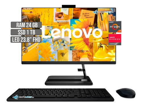 Todo En Uno Lenovo Amd Ryzen 7 5700u Ssd 1tb Ram 24gb Led 24