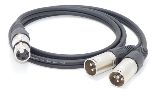 Imagen 4 de 5 de 2 Cables Canon Xlr Hembra A Dos Machos Balanceado X 1mts Cada Uno