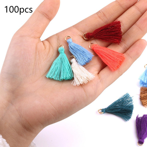 2 X 100 Piezas Colgante De Borlas De Hilo Sedoso Mini Flecos