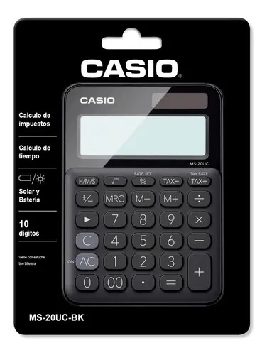 Calculadora De Escritorio Casio My Style Ms-20uc 12 Dígitos Color Negro