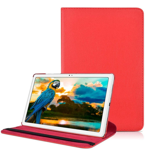 Capa Giratória Para Galaxy Tab A7 10.4 T500 T505 + Película Cor Vermelho