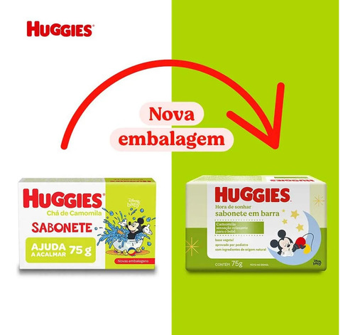 Kit 2 Sabonetes Em Barra Com Camomila 75g Huggies