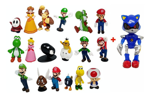 Imagen 1 de 1 de Mario Bros Kart 1 Set Paquete 18 Figuras Yoshi Toad Luigi