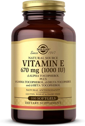 Suplemento Vitamina E Solgar Vitamina E 670 Mg (1000 Ui), 10 Sabor N/a