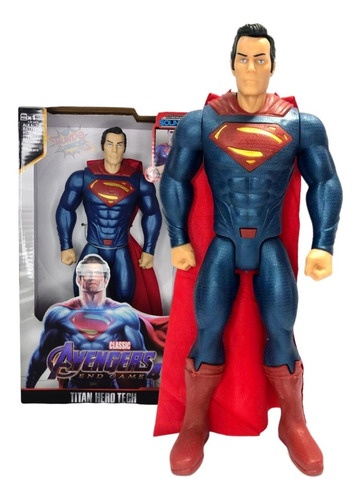 Muñeco De Superman Articulado Con Luz Y Sonido De 30cm