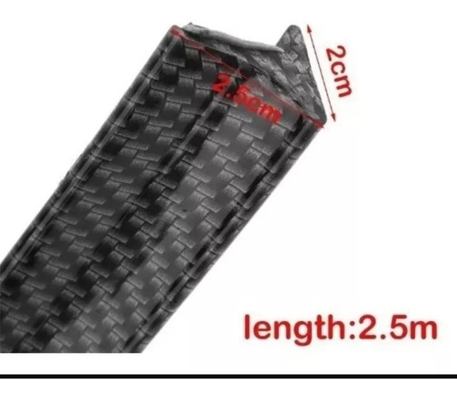 Imagen 2 de 6 de Moldura Simil Carbono Decorativa Auto Exterior Paragolpe