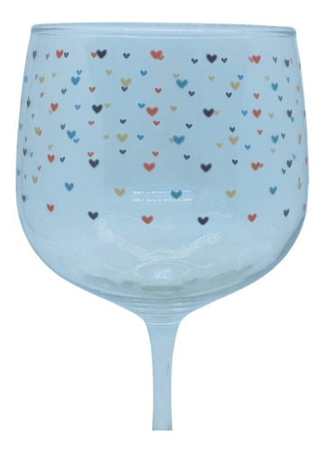 Imagem 2 de 2 de Taça Gin De Vidro Corações Presente Dia Dos Namorados