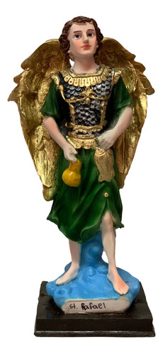 Arcangel Rafael Figura Religiosa De Resina Decoración Fina 