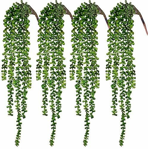 4pcs Suculentas Artificiales Plantas Colgantes De Caden...