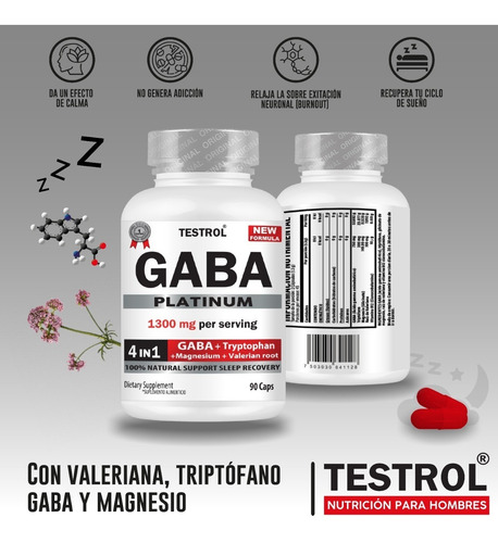 Imagen 3 de 10 de Gaba Platinum 4 En 1 Testrol 90 Caps