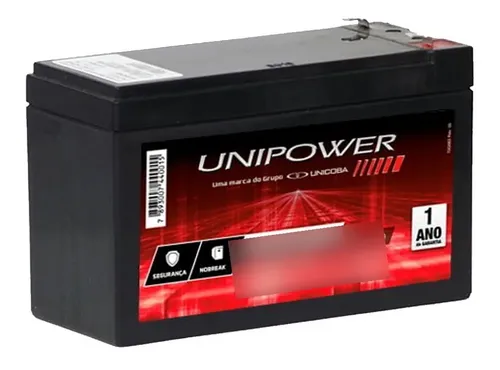 Bateria Selada Unipower UP1270SEG 12V 7Ah para Nobreak e Segurança