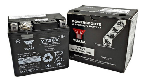 Imagem 2 de 3 de Bateria Ytz6v Yuasa Fan 150/xre300