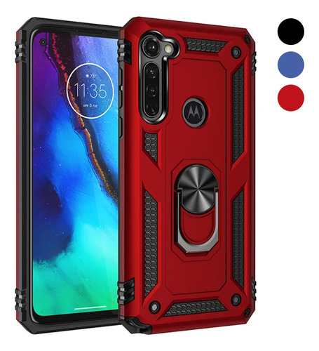 Funda Para Motorola Antigolpes Anillo Magnético De Uso Rudo Rojo Moto G31
