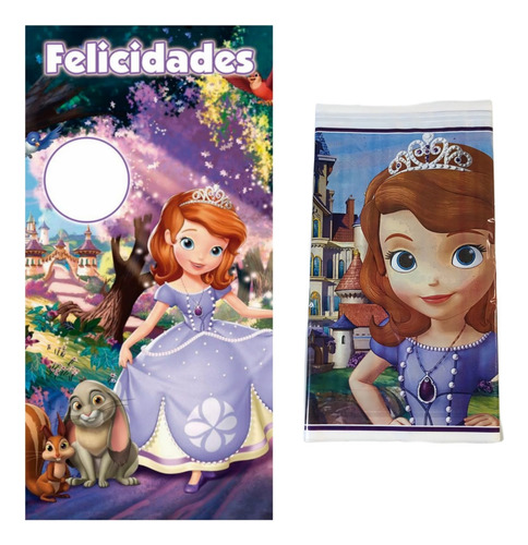 Princesa Sofia Lona+mantel Articulos Fiesta Niñas Deco
