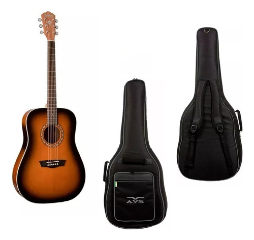 Violão Elétrico Washburn Wd7satb Sólido + Bag Avs Estofada Cor Laranja-escuro Material Do Diapasão Ébano Orientação Da Mão Destro
