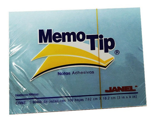 Notas Adhesivas Memotip Azul Pastel 3x4in 1block C/100h