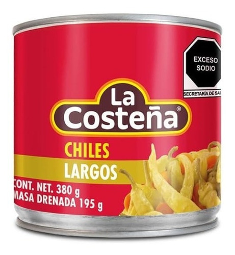 Chiles Largos La Costeña En Escabeche 380 Gr 12 Piezas