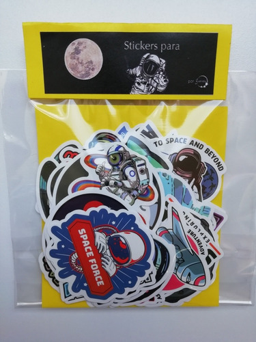Astronauta Cohetes Calcomania /stickers 50 Unidades