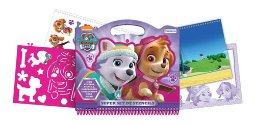 Librito P/ Colorear Stencils Album Stickers Paw Patrol Arte