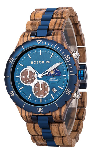 Bobo Bird Mens Cuarzo Relojes De Madera De Madera De Acero I