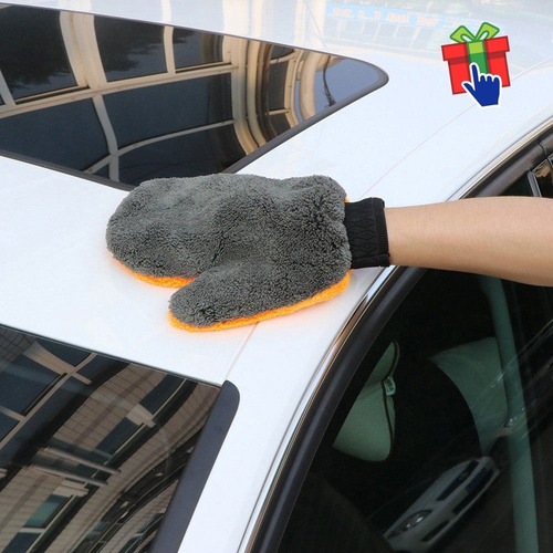 Imagen 2 de 10 de Guante Manopla De Microfibra Multiuso Lava Auto