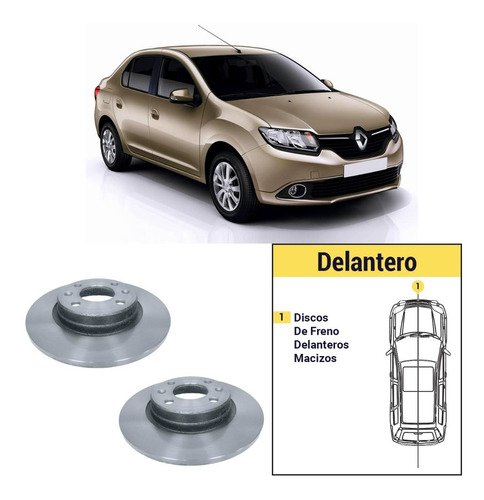 Discos Freno Delantero Macizos Renault Symbol 2014 - 21 New