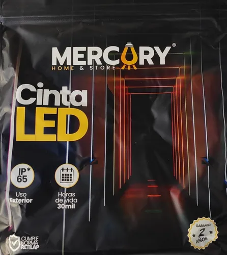 Cinta Led Mercury Rgb 5050 / 5m Con Adaptador + Control