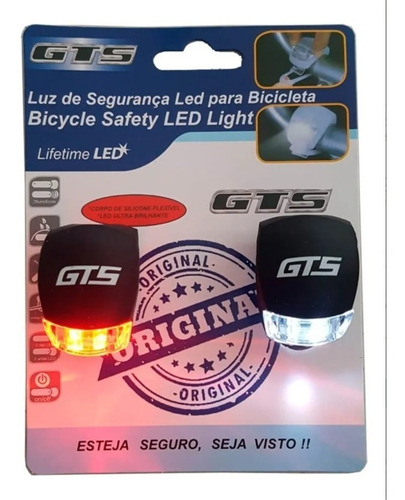 Imagem 2 de 2 de Sinalizador Gts Bike Com 2 Leds Vermelho Branco Silicone