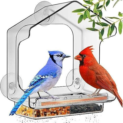 Anti-breakage Window Bird Feeder With Strongest Suction...