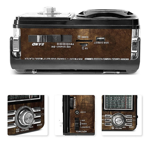 Rádio Avantpro FM AM SW Retro Portátil com Lanterna Tomada Pilha USB Bluetooth SD Pendrive Pen Recarregável – Radinho com Entrada Aux e Som Potente