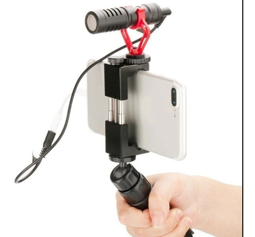 Soporte Adaptador iPhone Trípode Microfono Led Zapata 1/4