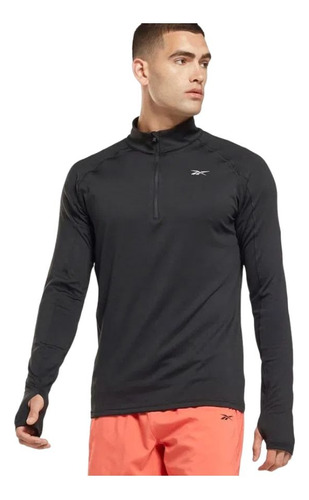 Buzo Reebok Quarter Zip Hombre Running Medio Cierre Training