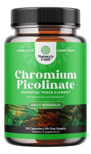 Natures Craft Picolinato De Cromo 200 Mcg 90 Caps Sabor Sin Sabor