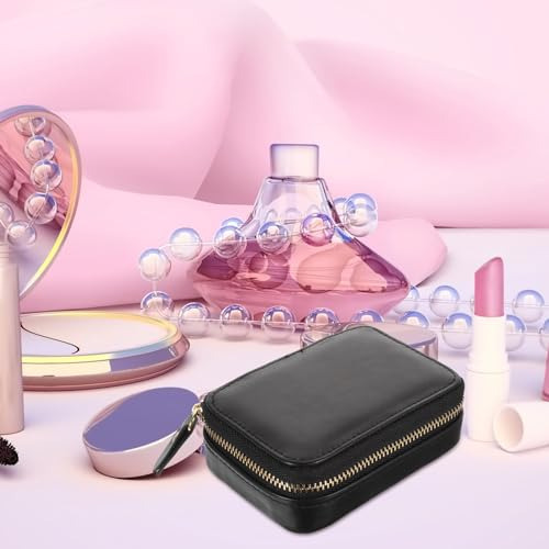 Estuche De Cuero Para Lápiz Labial Y Maquillaje Portátil