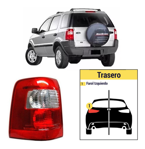 Farol Foco Izquierdo Trasero Ford Ecosport 2005 Fume