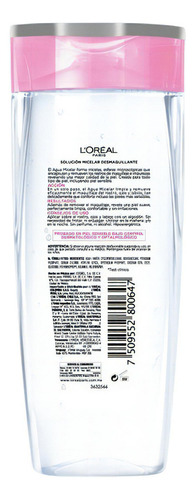 Agua Micelar Loreal París Bifásica Todo Tipo De Piel 400 Ml
