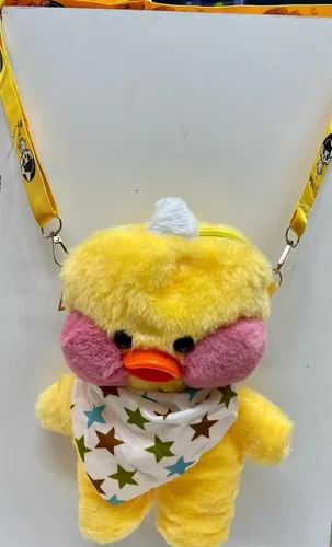 Peluche Pato Lalafanfan Muñeco Cartera Felpa 30cm Amarillo