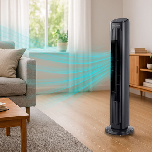 Ventilador De Torre Narvik Na5032 Con Control Remoto De 32 Pulgadas (81.2 Cm), Panel Touch, 3 Velocidades, Oscilación De 50°, Timer Y Motor Silencioso De 40w, Para El Hogar Y Climas Cálidos